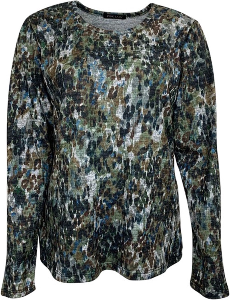 Lady shirt print LM Groen