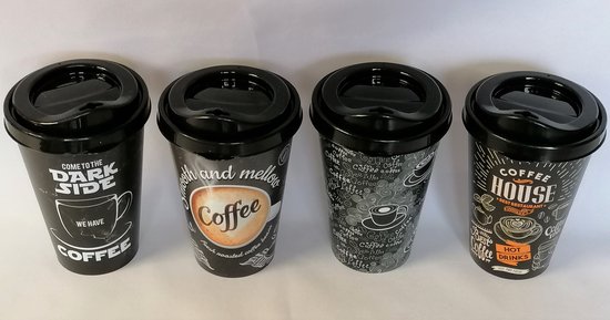 My Coffee Cup, Take Coffee, koffie to go, beker go, reisbeker, kunststof, 400... | bol.com
