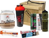 XXL Nutrition - Breekbox XL - Sport Cadeaubox - Uniek en Origineel - Cadeau voor Hem - Cadeau voor Haar - Houten Box Inclusief breekijzer - Powered by XXL Nutrition - GRATIS KAARTJ