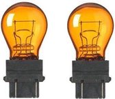 2 stuks Amerikaanse lamp, Duplo, dubbele functie, kleur amber/ oranje, nummer 3057NA 3057LL NA 12 volt 21/5w