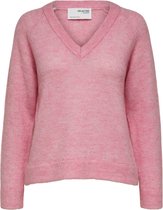 Selected Femme Lulu LS Knit V-Neck Prism Pink