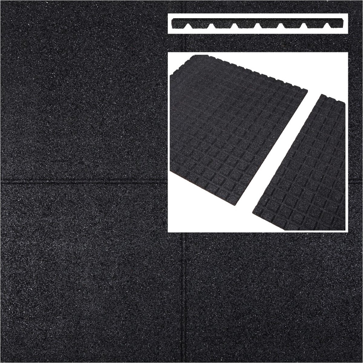 Bol.com Intergard Rubberen tegels zwart 1000x1000x65mm prijs per m2 aanbieding