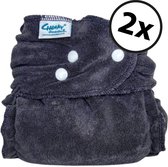 Cheeky Wipes Wasbare luier - Grijs - 2 stuks - Maat 2 - 8kg t/m 17 kg