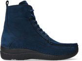 Wolky Hoge veterschoenen Roll Boot blauw nubuck