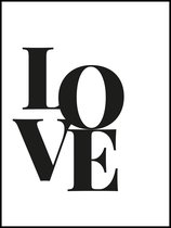 Poster Love Quote - 40x30 - Zwart/Wit - Liefde - Print met Tekst - Slogan Design