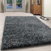 Blauw Tapijt Hoogpolig Vloerkleed - 160x230cm- Modern - Woonkamer - Salon - Slaapkamer - Eetkamer