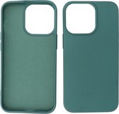 iPhone 13 Pro Hoesje - 2.0mm Dikke Fashion Telefoonhoesje Backcover - Siliconen Hoesje - Donker Groen