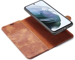 Hoesje 2-in-1 Book Case en Back Cover Bruin Geschikt voor Samsung Galaxy S21 FE