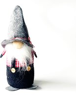 Kerst - Kabouter - Gnome - Grijs - 29 cm - Hoed - Hat