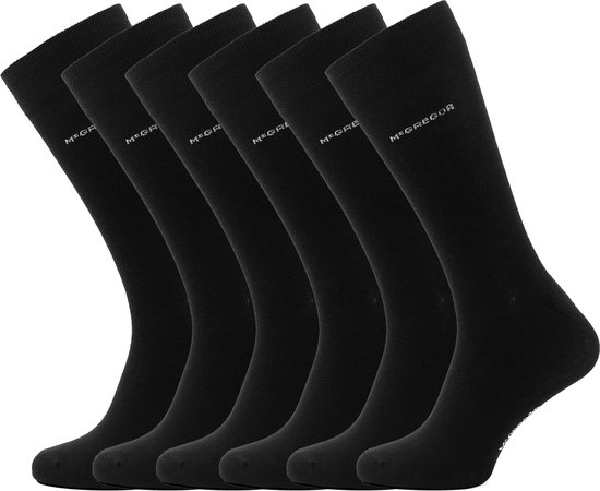 Chaussettes Classic pour hommes McGregor | Taille 43-46 | Chaussettes Crew Zwart | 6 paquets / 6 paires | Chaussettes noires Chaussettes pour hommes