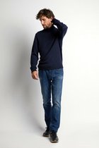 River Woods Marineblauwe trui met rolkraag in blauw