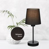 BRILONER - Tafellamp - bedlamp met stoffen kap - excl. E14 - Ø14cm - zwart