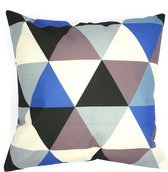 Kussenhoes Nordic Driehoek | Triangle | Scandinavisch | Linnenlook |Blauw -Grijs | 44 x 44 cm