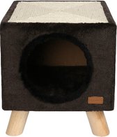 Kattenhuis - kattenmeubel PILOTI antraciet bruin 30x30x35cm