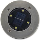 Solar 4 LED grondspot - 0,4 Watt - koud wit - schemersensor - set 4 stuks