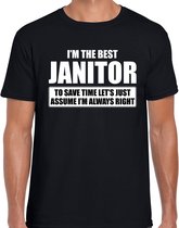 I'm the best Janitor / ik ben de beste congierge cadeau t-shirt zwart - heren -  kado / verjaardag / beroep shirt S