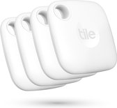 Tile Mate (2022) - Bluetooth Tracker - Keyfinder Sleutelvinder - 4-Pack - Wit