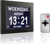Lafish Digitale Dementieklok - Wandklok - Tafelklok - Alarmfunctie - Kalenderklok - Dementieklokken - Klok met datum en dag