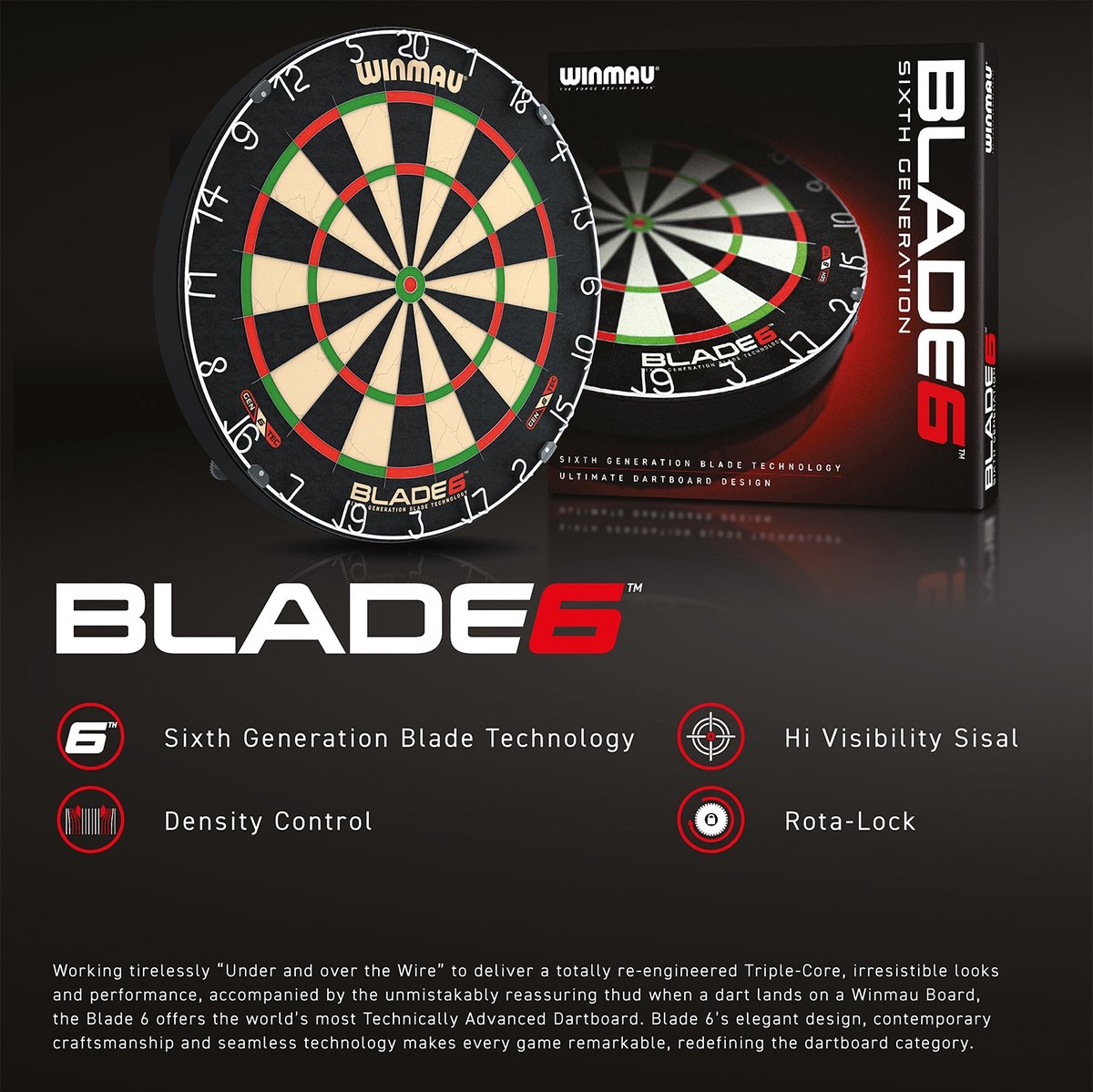 Winmau Blade 6 Dartbord sisal thumbnail 4