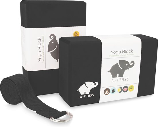 ophouden Samengesteld leef ermee A-FTNSS Yoga Blokken Set Zwart + Gratis Yoga Riem | EVA Foam | 2 Yoga  Blokken... | bol.com
