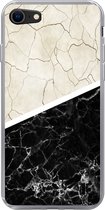Geschikt voor iPhone SE 2020 hoesje - Marmer print - Patronen - Luxe - Siliconen Telefoonhoesje