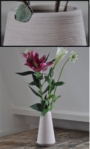 Oliva's - Vaas - ↕ 25 cm - Robuust - Verfkwast afwerking - Licht roze