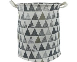 QUVIO Wasmand met handvaten - Waszak met 1 compartiment - Wassorteerder - Wasbox 36 Liter - Wasmanden - Opbergmand - Opbergmand kinderkamer - Opbergmanden - Speelgoedmand - Opvouwbaar - Rond - 33 x 37 cm (dxh)