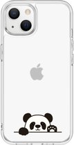 Apple Iphone 13 Mini transparant siliconen hoesje pandaatje * LET OP JUISTE MODEL *