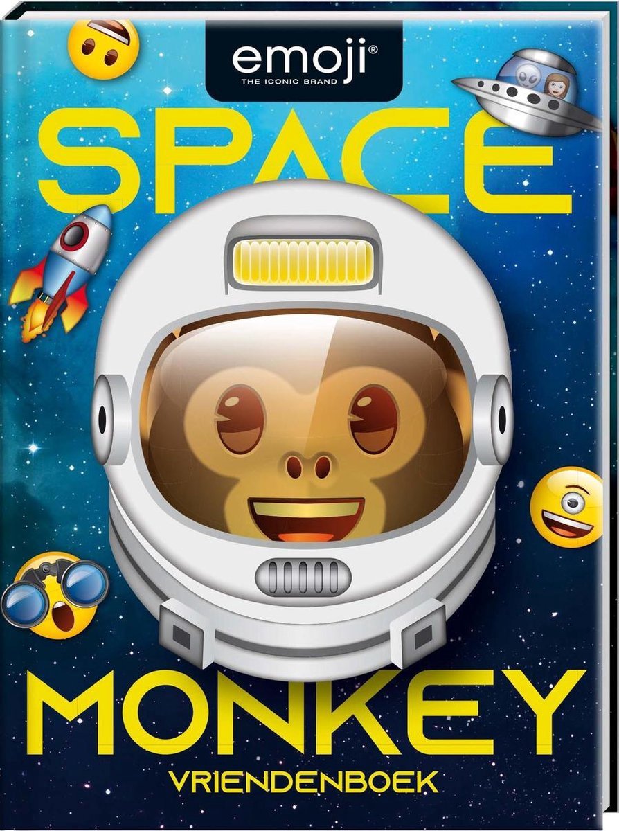 Vriendenboek - Emoji Space Monkey - Hardcover - 80 Pagina's