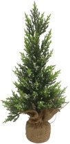 Gerimport Decoratie Kerstboom 17 X 55 Cm Jute Groen/naturel