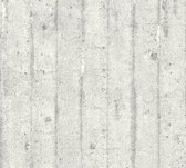 Steen tegel behang Profhome 713711-GU vliesbehang glad met natuur patroon mat grijs 5,33 m2