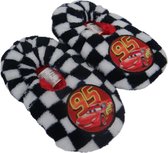 Disney Cars pantoffels wit geblokt - Lightning McQueen pantoffels - Disney pantoffels - Kinderpantoffels - Disney sloffen - Sloffen