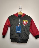 Jongens vest Milan met capuchon grijs rood 98/104