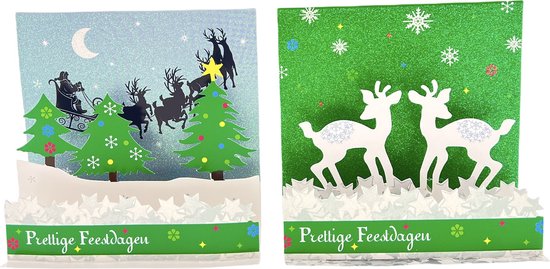BIROYAL Pop-Up Kerstkaarten, 3D Pop-Up