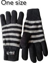 Thinsulate Gebreide Handschoenen - Winterhandschoenen - Black/Grey - Onze size