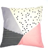 Kussenhoes Silke Colorblock | Stippen|Streep |45 x 45 cm | Exclusief binnenkussen