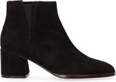 Van Dalen  - Avila enkellaars op hak suede - Black - 39