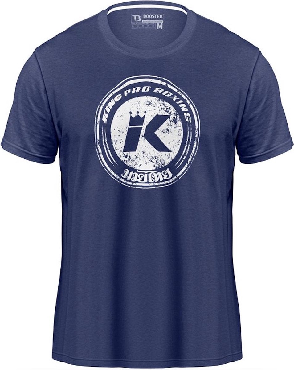 King Pro Boxing KPB Vintage Logo T-shirt Blauw maat XL