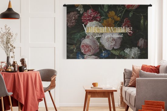 Tapisserie - Mariage - 25 ans de mariage - Bloem - 180x120 cm - Tapisserie