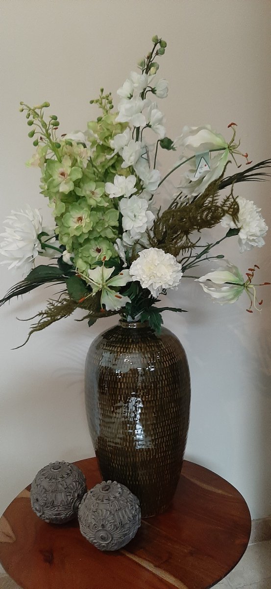 Kunstbloemen - Zijdenbloemen - Kleurrijk - Zijde bloemen - Zijdenboeket - Nepbloemen - Sierbloemen - Lente boeket - Lenteboeket - Voorjaarboeket - Voorjaar boeket wit/groen 95*50
