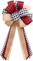 Kerststrik XXL - Decoratie - Kerstboomversiering - Deurdecoratie - Strik met jute 75cm