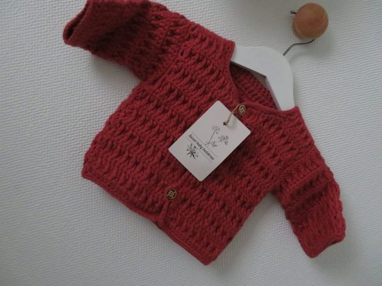 Baby vestje - jongetjes vest - winter - rood - maat 50 ( handgemaakt Sweet  Baby Bedstraw ) | bol.com