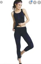 Sportlegging / sportoutfit / sportkleding set voor dames / fitnessoutfit legging + sport top (zwart)