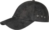 Stetson voorgevormde baseball cap van geruwd leer kleur zwart maat one size