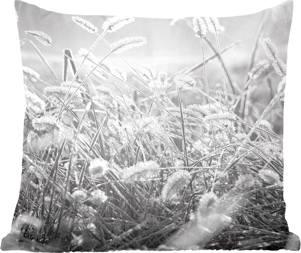 Sierkussens - Kussentjes Woonkamer - 50x50 cm - Winter - Zwart - Wit - IJs - Kerstversiering - Kerstdecoratie voor binnen - Woonkamer