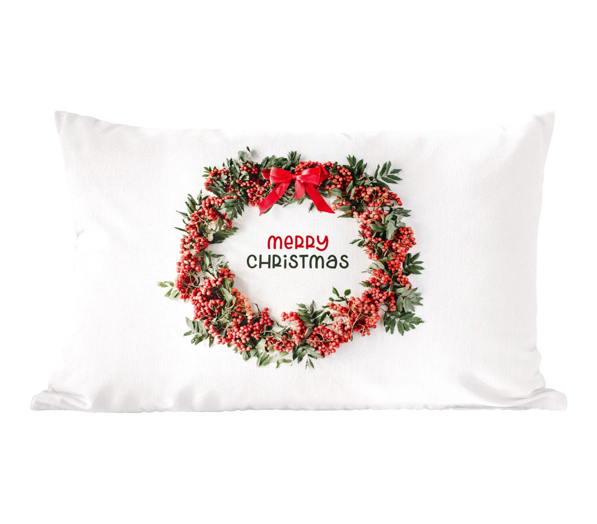 Sierkussens - Kussentjes Woonkamer - 60x40 cm - Winter - Mistletoe - Kerstkrans - Kerstversiering - Kerstdecoratie voor binnen - Woonkamer