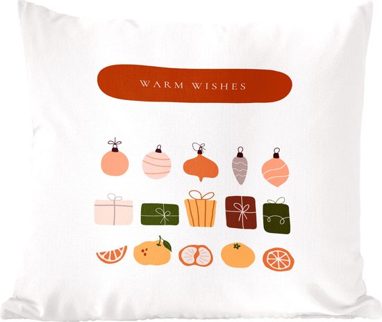 Sierkussens - Kussentjes Woonkamer - 40x40 cm - Cadeaus - Kerstballen - Fruit - Quotes - Kerstversiering - Kerstdecoratie voor binnen - Woonkamer
