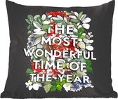 Coussins Coussins décoratifs - Oreillers Salon - 50x50 cm - Noël - Citation - Plantes