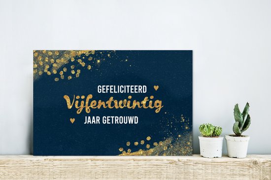 Décoration murale Métal - Peinture Aluminium Industriel - Félicitations pour vingt-cinq ans de mariage - Citations - Proverbes - Or - Mariage - 30x20 cm - Dibond - Photo sur aluminium - Décoration murale industrielle - Pour le salon/chambre