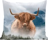Sierkussen - Schotse Hooglander Mist Berg - Multicolor - 60 Cm X 60 Cm